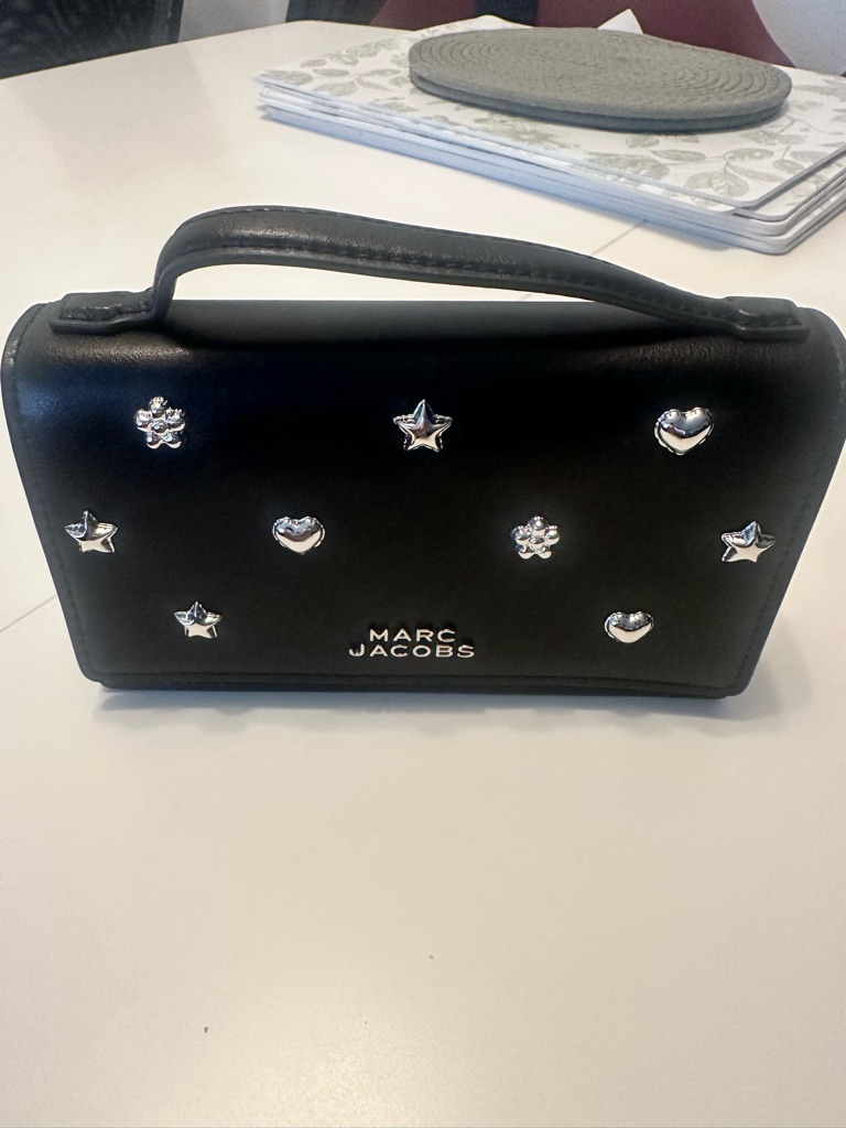 Marc Jacobs Black Mini Top-Handle Bag With Silver Studs